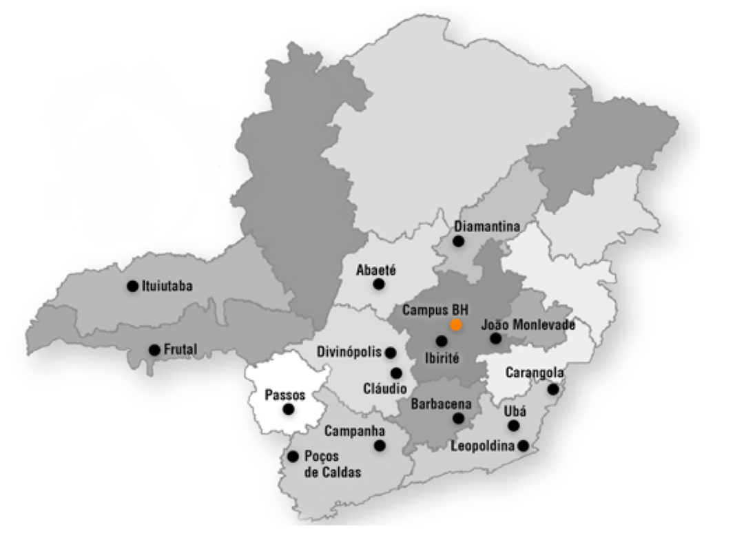 Mapa da Uemg