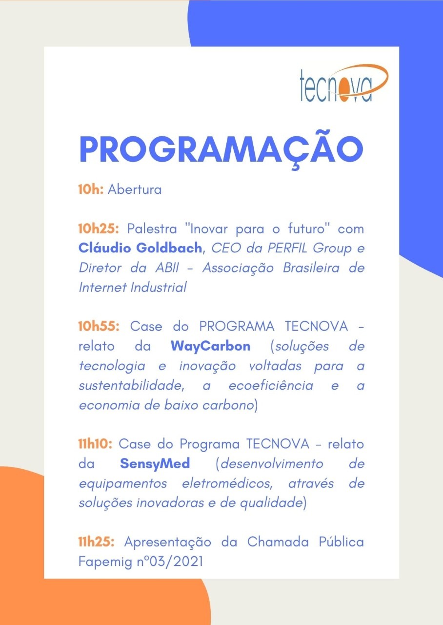 evento fapemig tecnova programacao