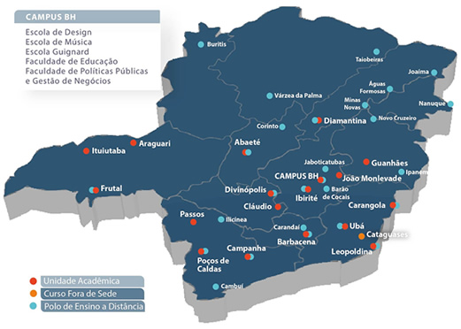 Unidades, Cursos e Cidades