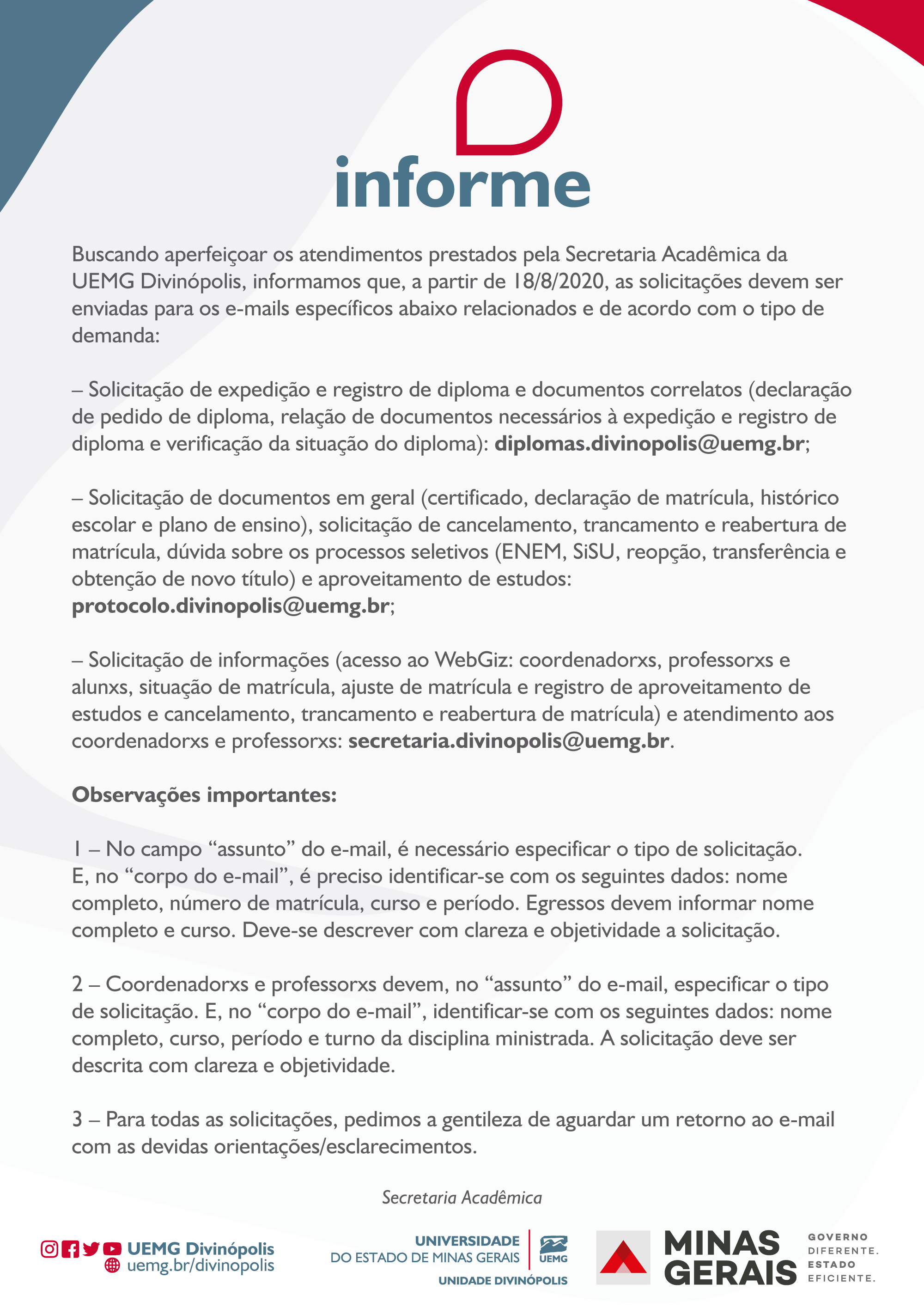 Secretaria - Solicitação de Documentos